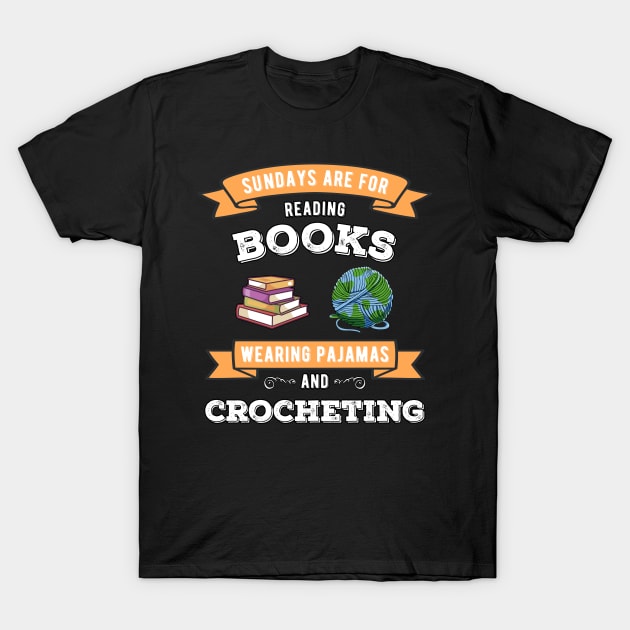 Crochet and Books | Knitting Bookworm Book Lovers T-Shirt by MGO Design